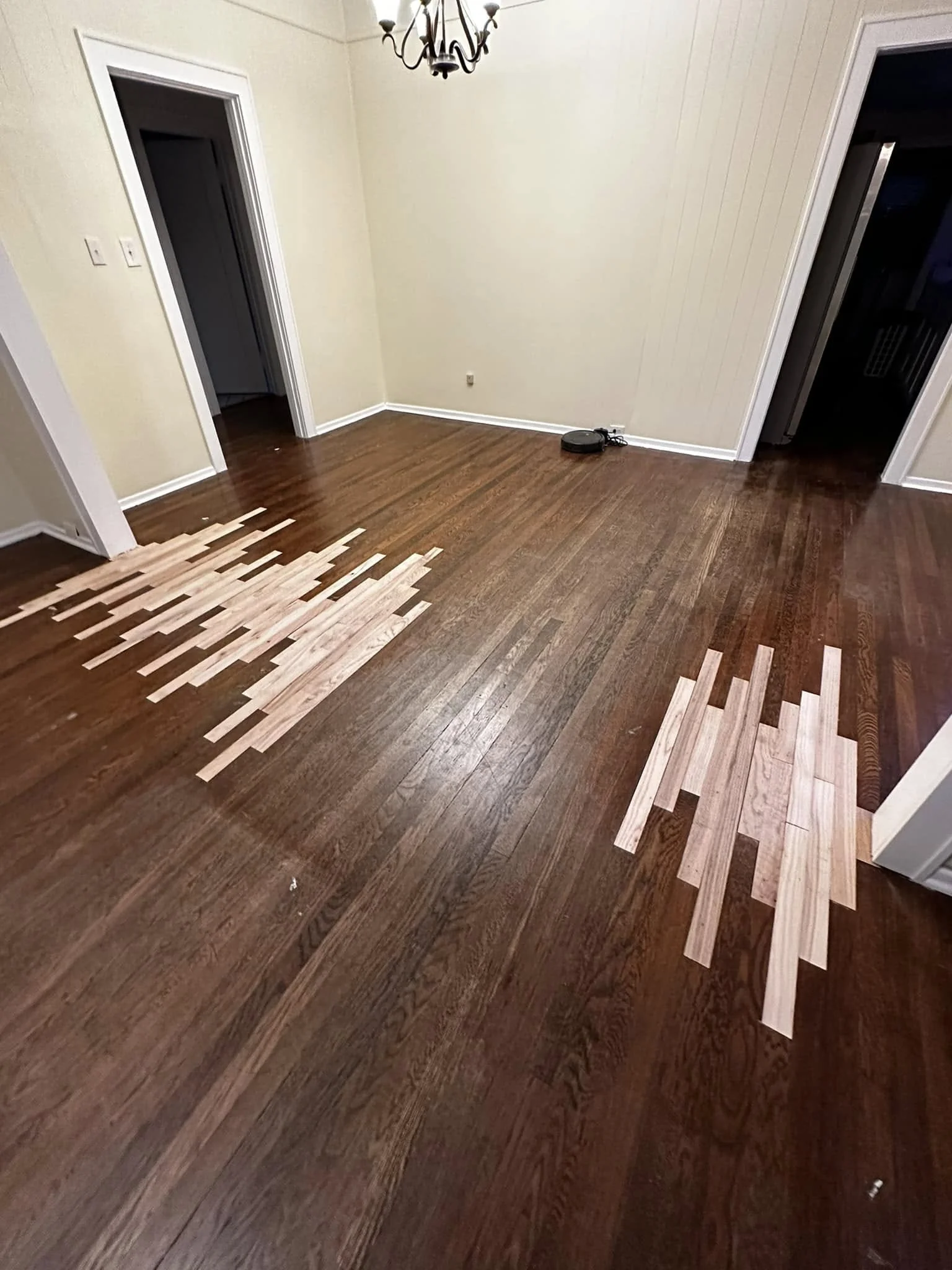 Wood floor repairs project by Gutierrez Hardwood Floors